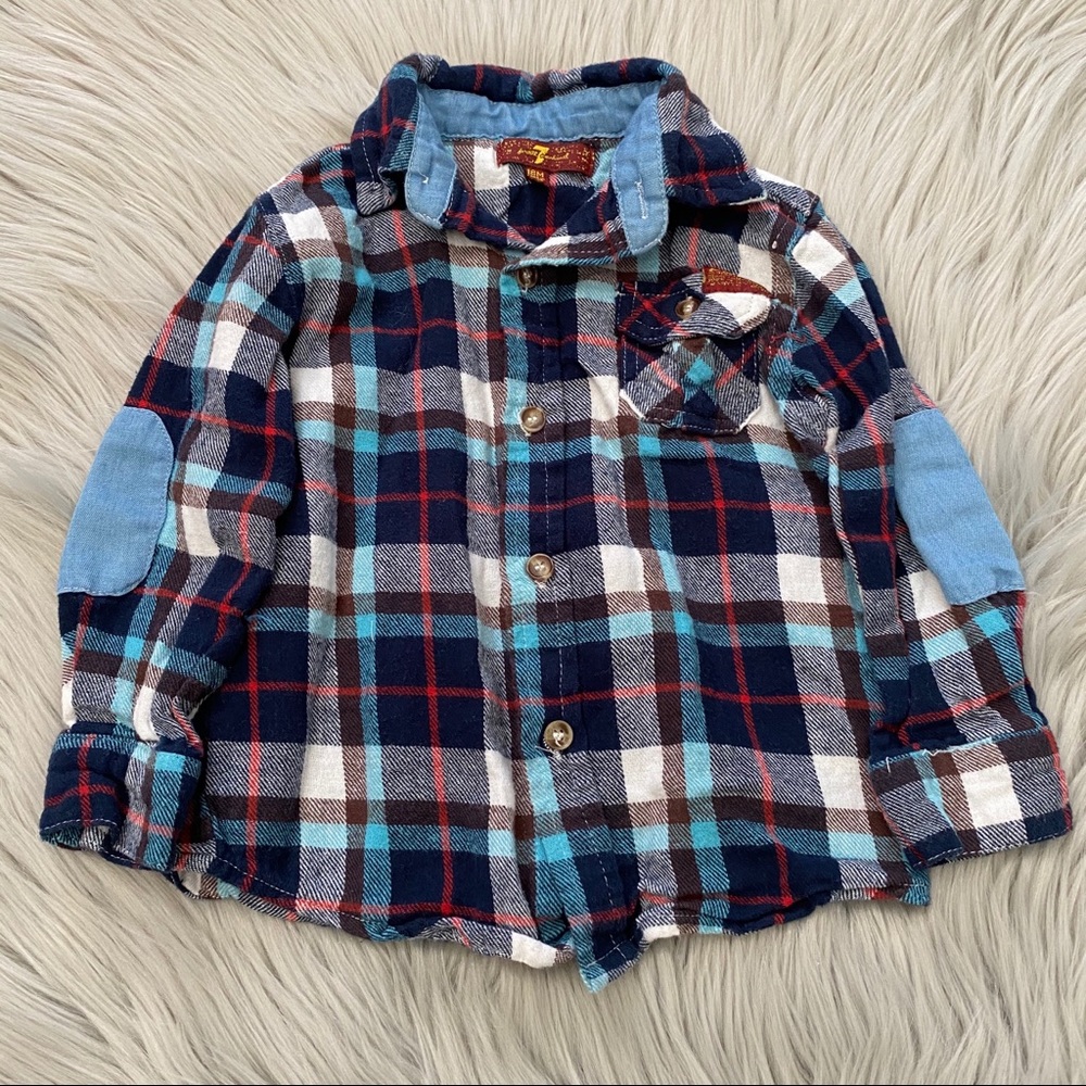 7 FOR ALL MANKIND Button Down Plaid Shirt